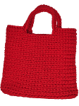 дамска ръчно плетена чанта - червена