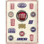 FIAT  лого еволюция - ретро-табела, проследяваща развитието на логото на FIAT през годините.