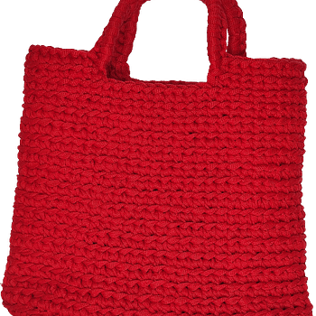 дамска ръчно плетена чанта - червена