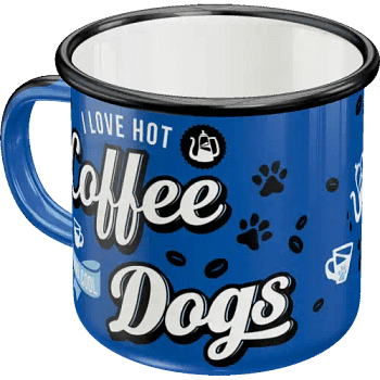 Емайлирано канче - Горещо кафе и кученца