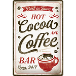 Метална табела 20х30 - Горещо какао и кафе