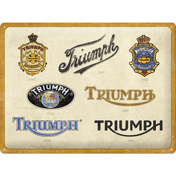 Метална табела 30х40 см. - Triumph лого еволюция